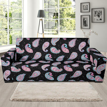 Paisley Pink Design Mandala Print Sofa Slipcover-JTAMIGO.COM
