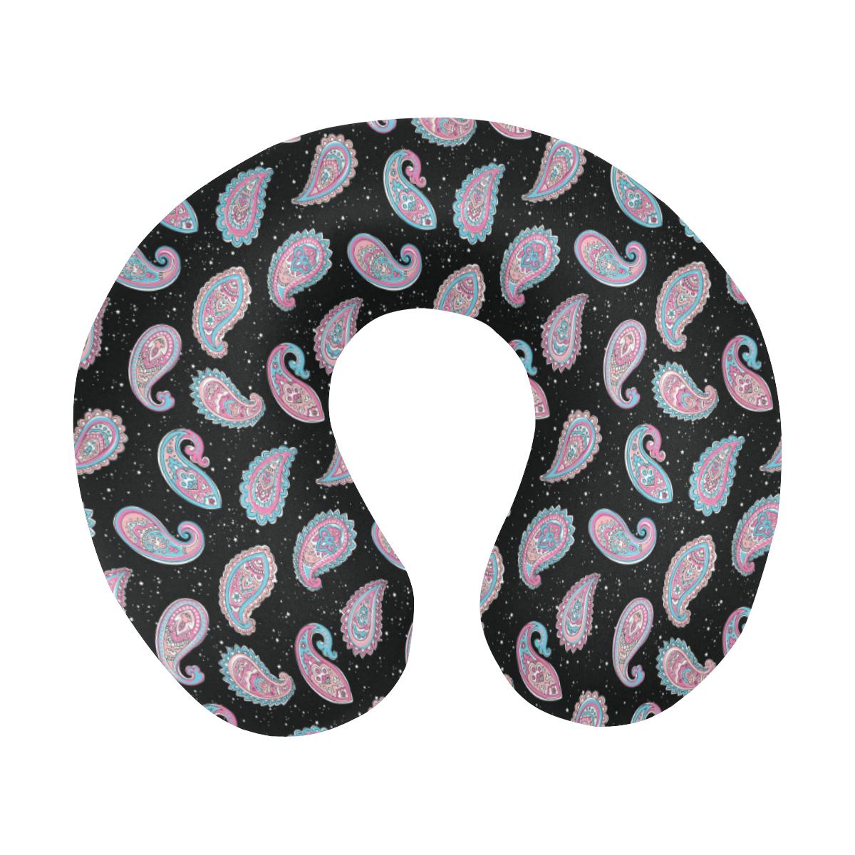 Paisley Pink Design Mandala Print U-Shaped Travel Neck Pillow-JTAMIGO.COM