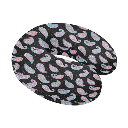 Paisley Pink Design Mandala Print U-Shaped Travel Neck Pillow-JTAMIGO.COM