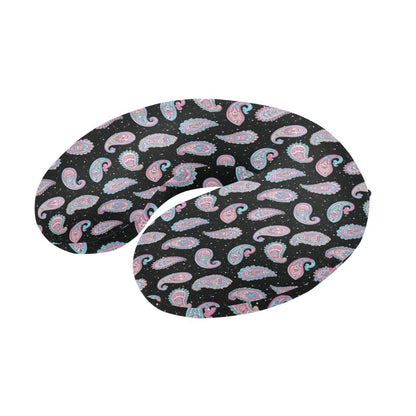 Paisley Pink Design Mandala Print U-Shaped Travel Neck Pillow-JTAMIGO.COM