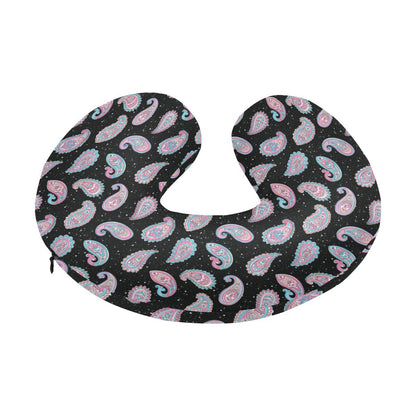 Paisley Pink Design Mandala Print U-Shaped Travel Neck Pillow-JTAMIGO.COM
