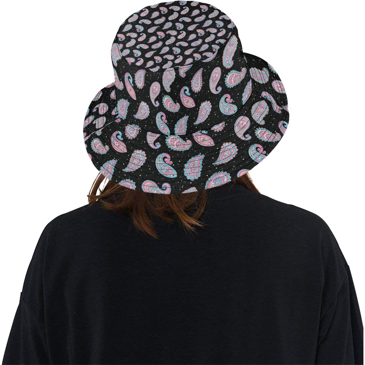Paisley Pink Design Mandala Print Unisex Bucket Hat