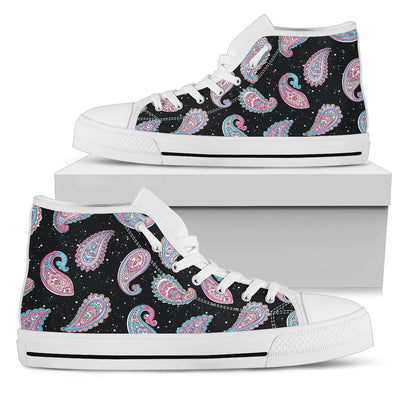 Paisley Pink Design Mandala Print Women High Top Shoes