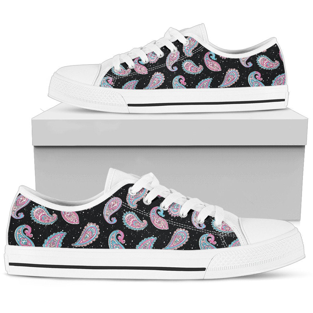 Paisley Pink Design Mandala Print Women Low Top Shoes-JTAMIGO.COM