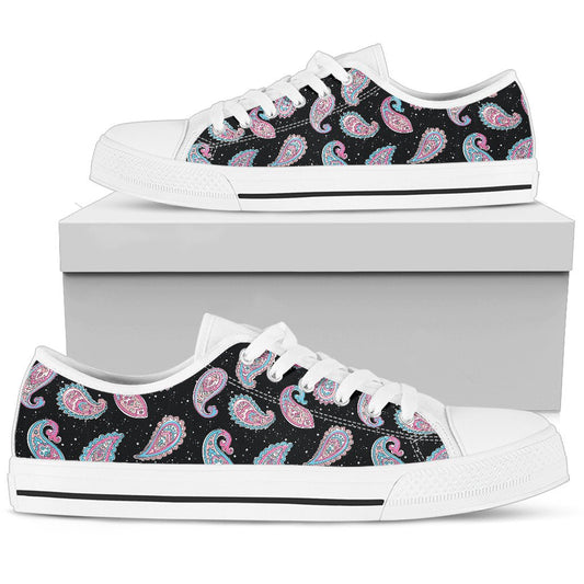 Paisley Pink Design Mandala Print Women Low Top Shoes-JTAMIGO.COM