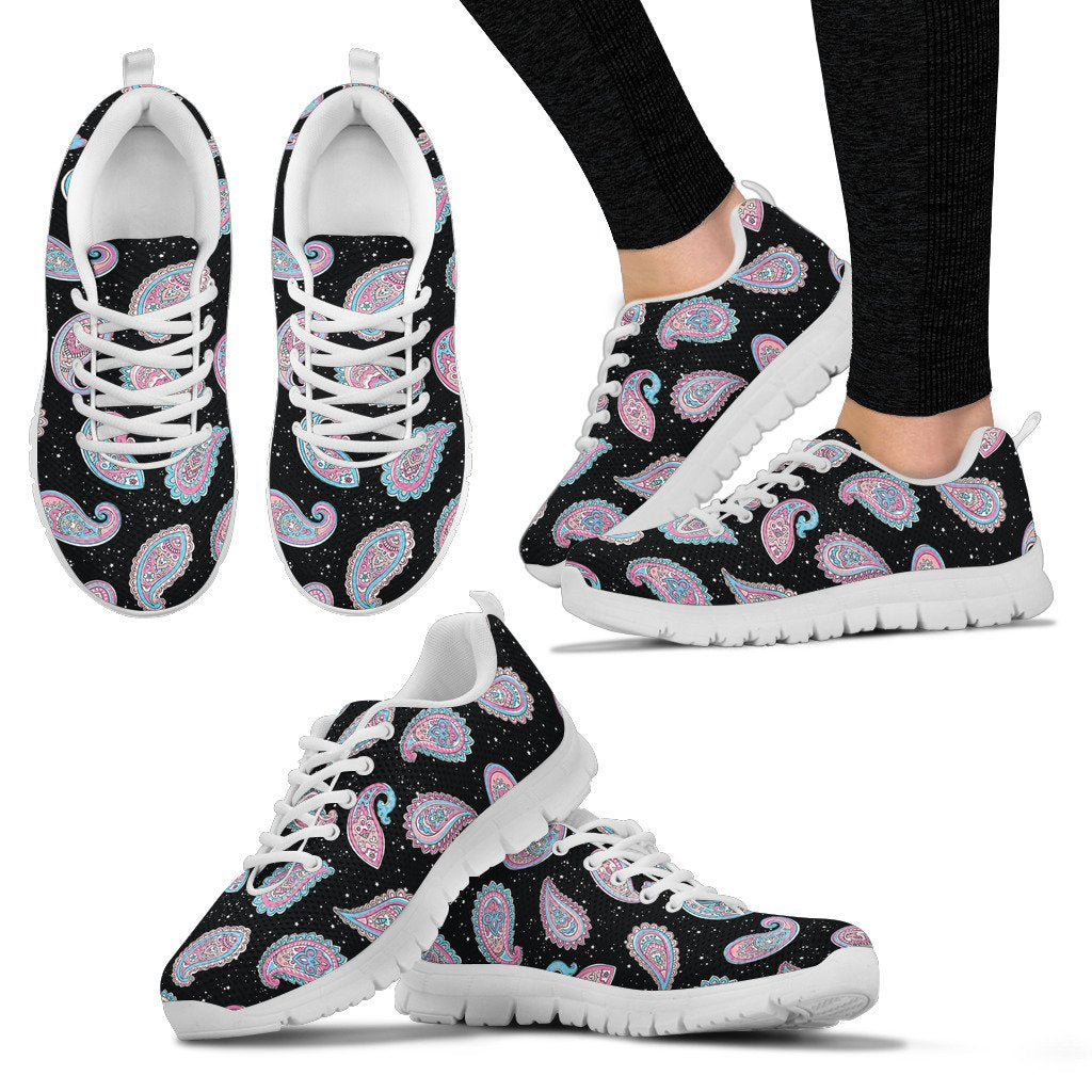 Paisley Pink Design Mandala Print Women Sneakers Shoes