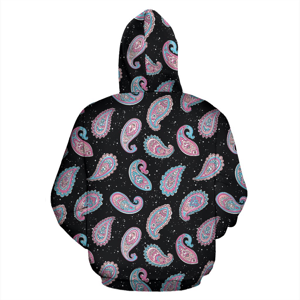 Paisley Pink Design Mandala Print Zip Up Hoodie