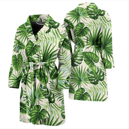 Palm Leaf Pattern Print Design A01 Men Bathrobe-JORJUNE.COM