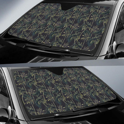 Palm Tree Background Design Print Car Sun Shade For Windshield