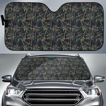 Palm Tree Background Design Print Car Sun Shade For Windshield