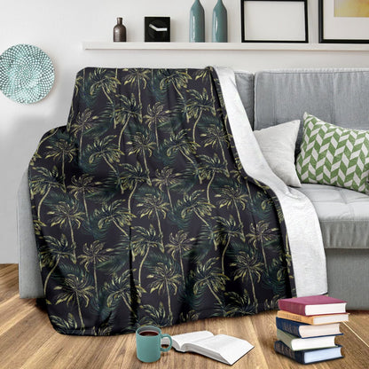 Palm Tree Background Design Print Fleece Blanket