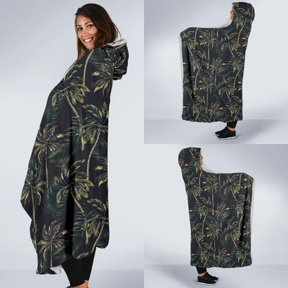 Palm Tree Background Design Print Hooded Blanket-JTAMIGO.COM