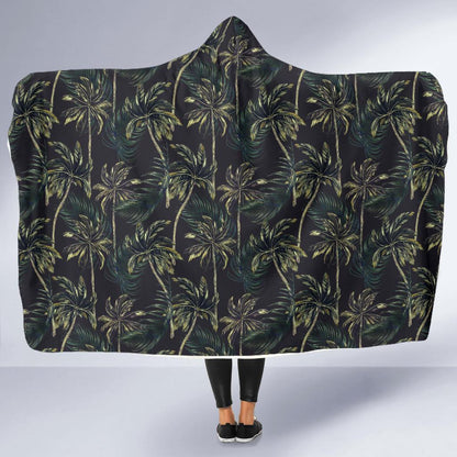 Palm Tree Background Design Print Hooded Blanket-JTAMIGO.COM