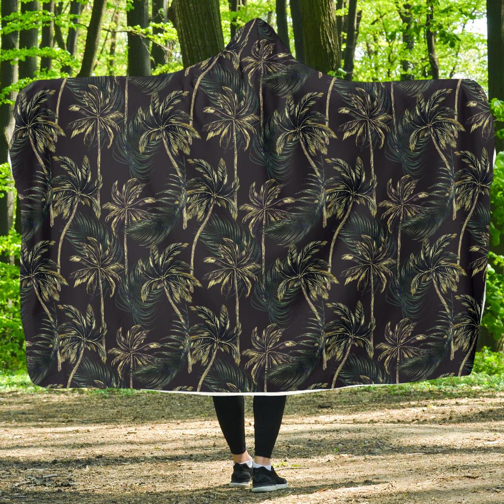 Palm Tree Background Design Print Hooded Blanket-JTAMIGO.COM