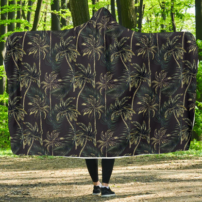 Palm Tree Background Design Print Hooded Blanket-JTAMIGO.COM