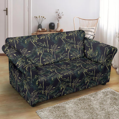 Palm Tree Background Design Print Loveseat Slipcover-JTAMIGO.COM