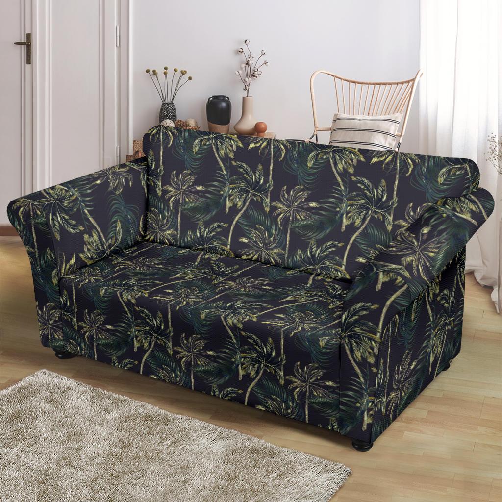 Palm Tree Background Design Print Loveseat Slipcover-JTAMIGO.COM