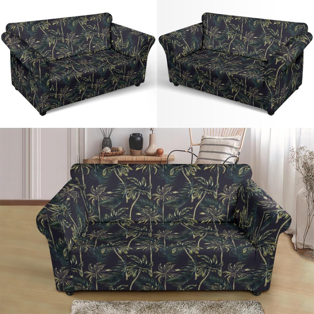 Palm Tree Background Design Print Loveseat Slipcover-JTAMIGO.COM