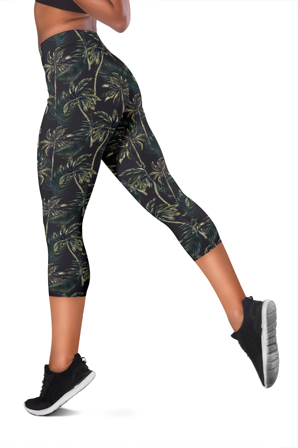 Palm Tree Background Design Print Women Capris