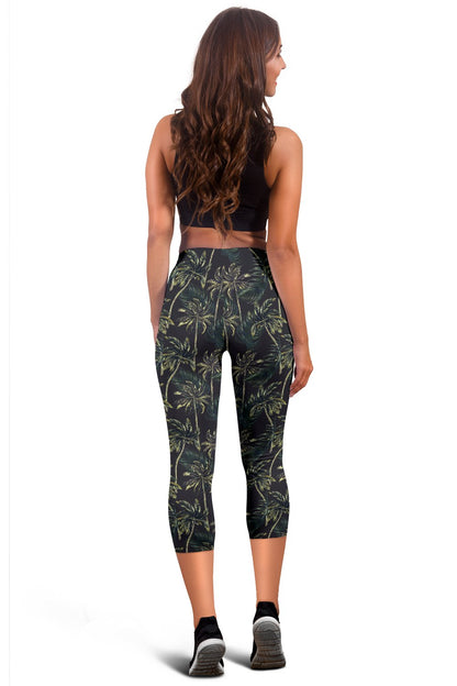 Palm Tree Background Design Print Women Capris