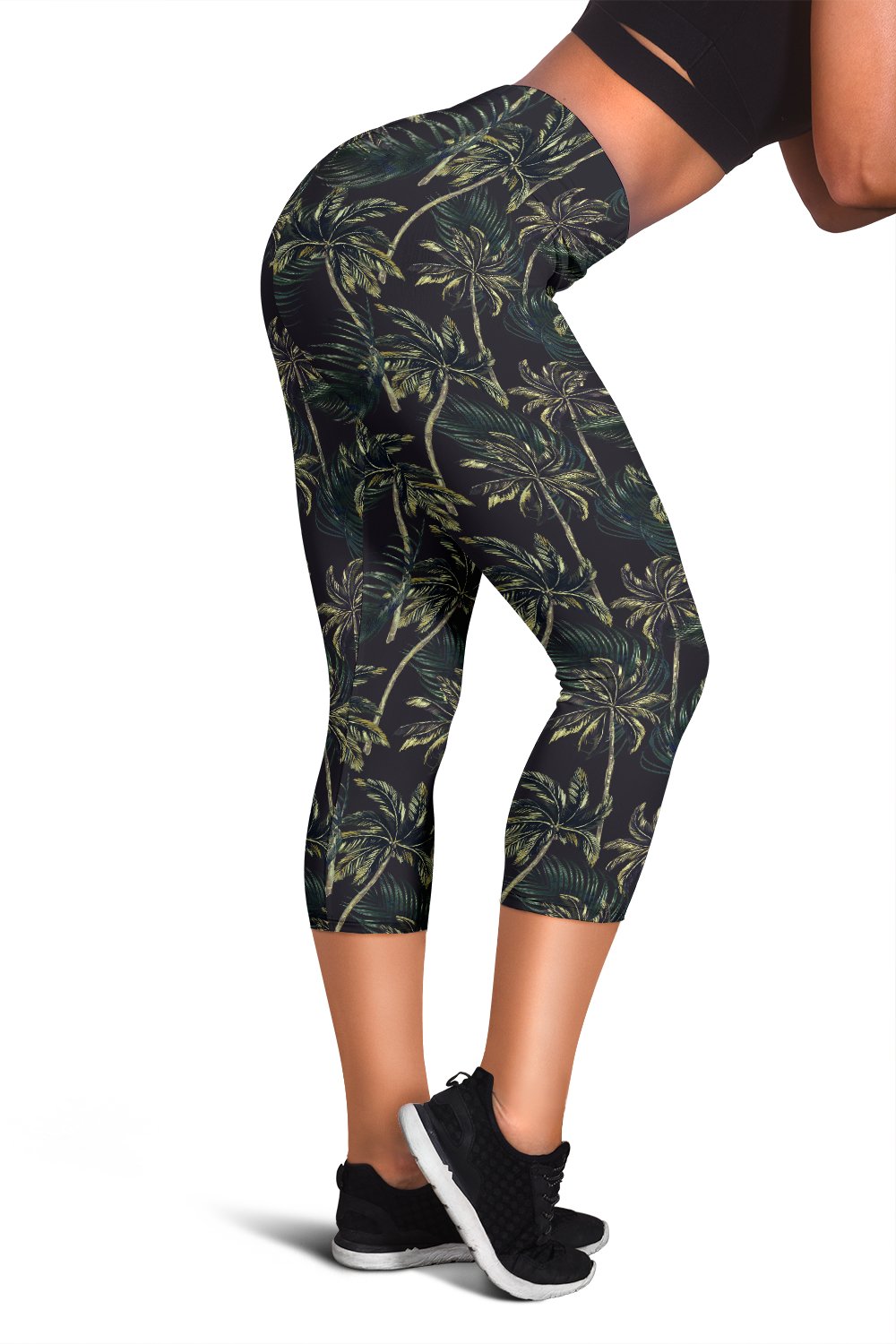 Palm Tree Background Design Print Women Capris