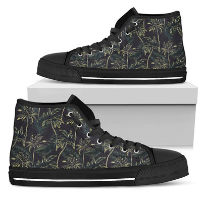 Palm Tree Background Design Print Women High Top Shoes