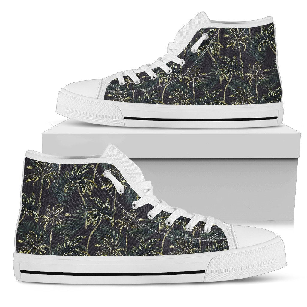 Palm Tree Background Design Print Women High Top Shoes