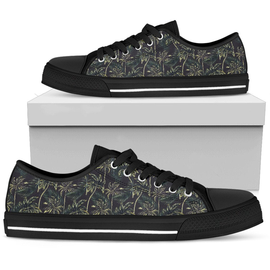 Palm Tree Background Design Print Women Low Top Shoes-JTAMIGO.COM