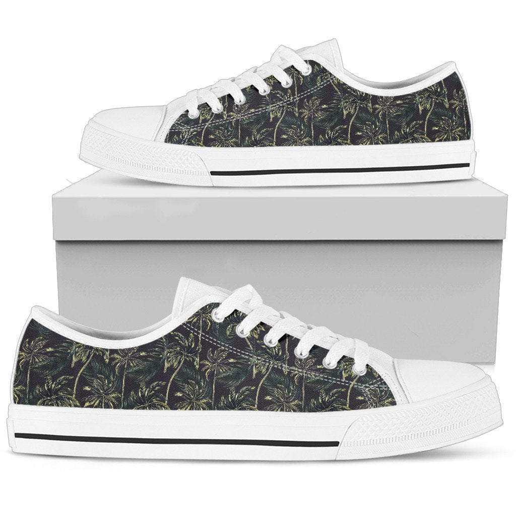 Palm Tree Background Design Print Women Low Top Shoes-JTAMIGO.COM