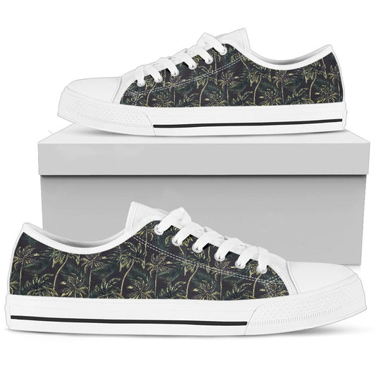 Palm Tree Background Design Print Women Low Top Shoes-JTAMIGO.COM