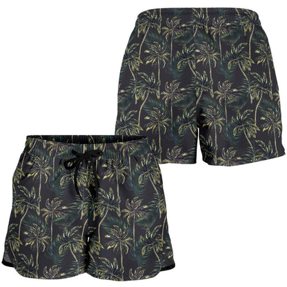 Palm Tree Background Design Print Women Shorts-JTAMIGO.COM