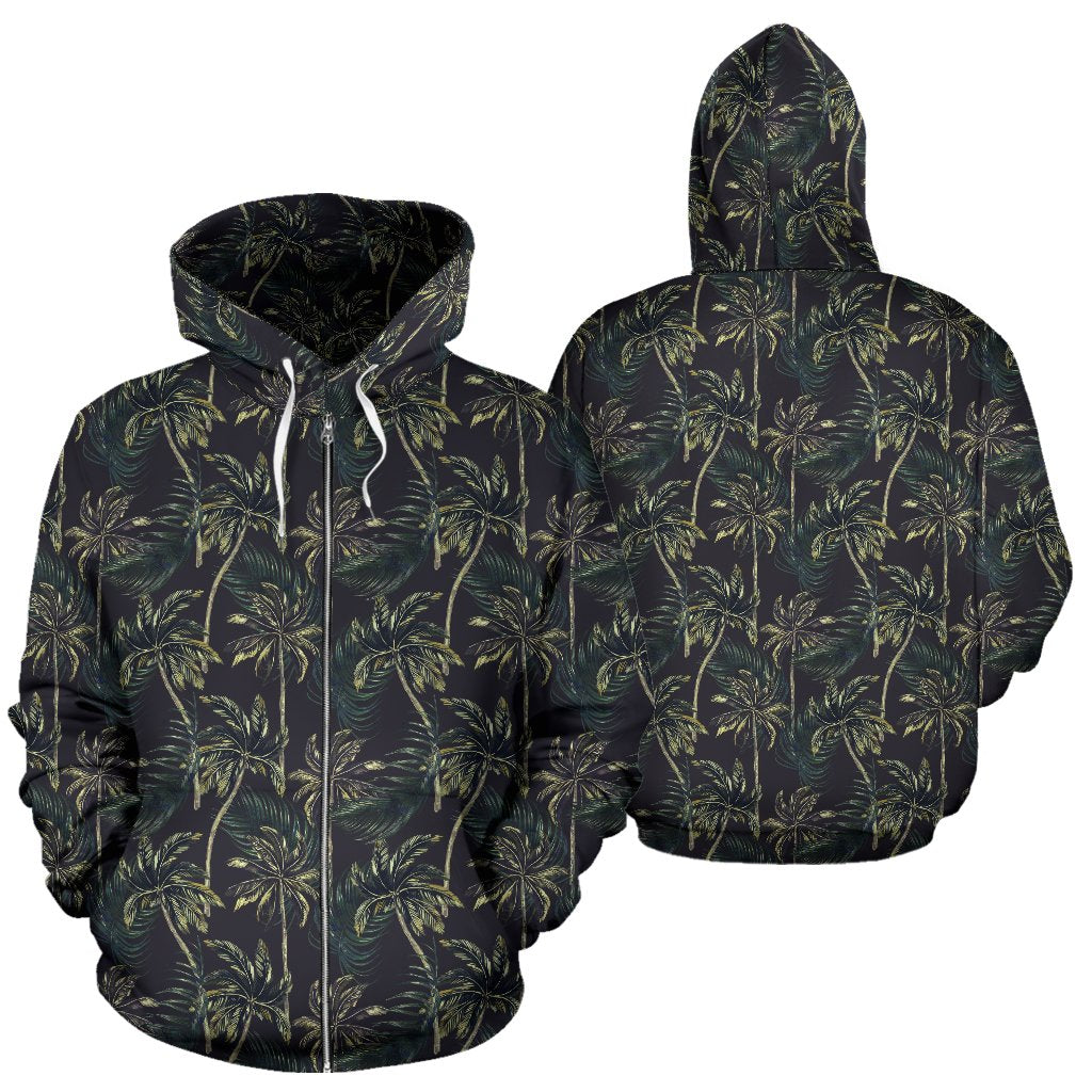 Palm Tree Background Design Print Zip Up Hoodie