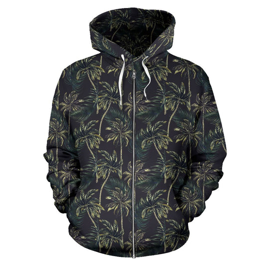 Palm Tree Background Design Print Zip Up Hoodie