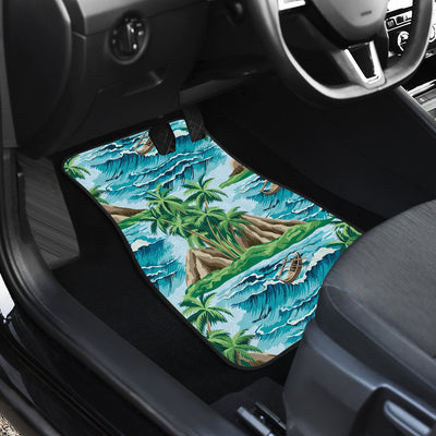 Palm Tree Hawaiian Themed Design Print Car Floor Mats