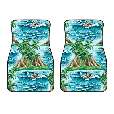 Palm Tree Hawaiian Themed Design Print Car Floor Mats