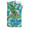 Palm Tree Hawaiian Themed Design Print Duvet Cover Bedding Set