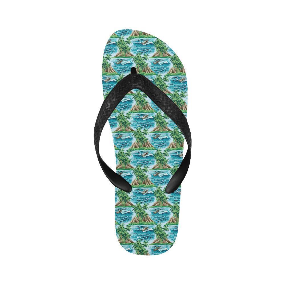 Palm Tree Hawaiian Themed Design Print Flip Flops-JTAMIGO.COM