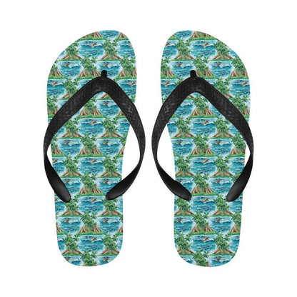Palm Tree Hawaiian Themed Design Print Flip Flops-JTAMIGO.COM