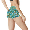 Palm Tree Hawaiian Themed Design Print High Waisted Spandex Shorts-JTAMIGO.COM