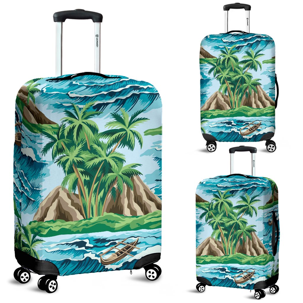 Palm Tree Hawaiian Themed Design Print Luggage Cover Protector