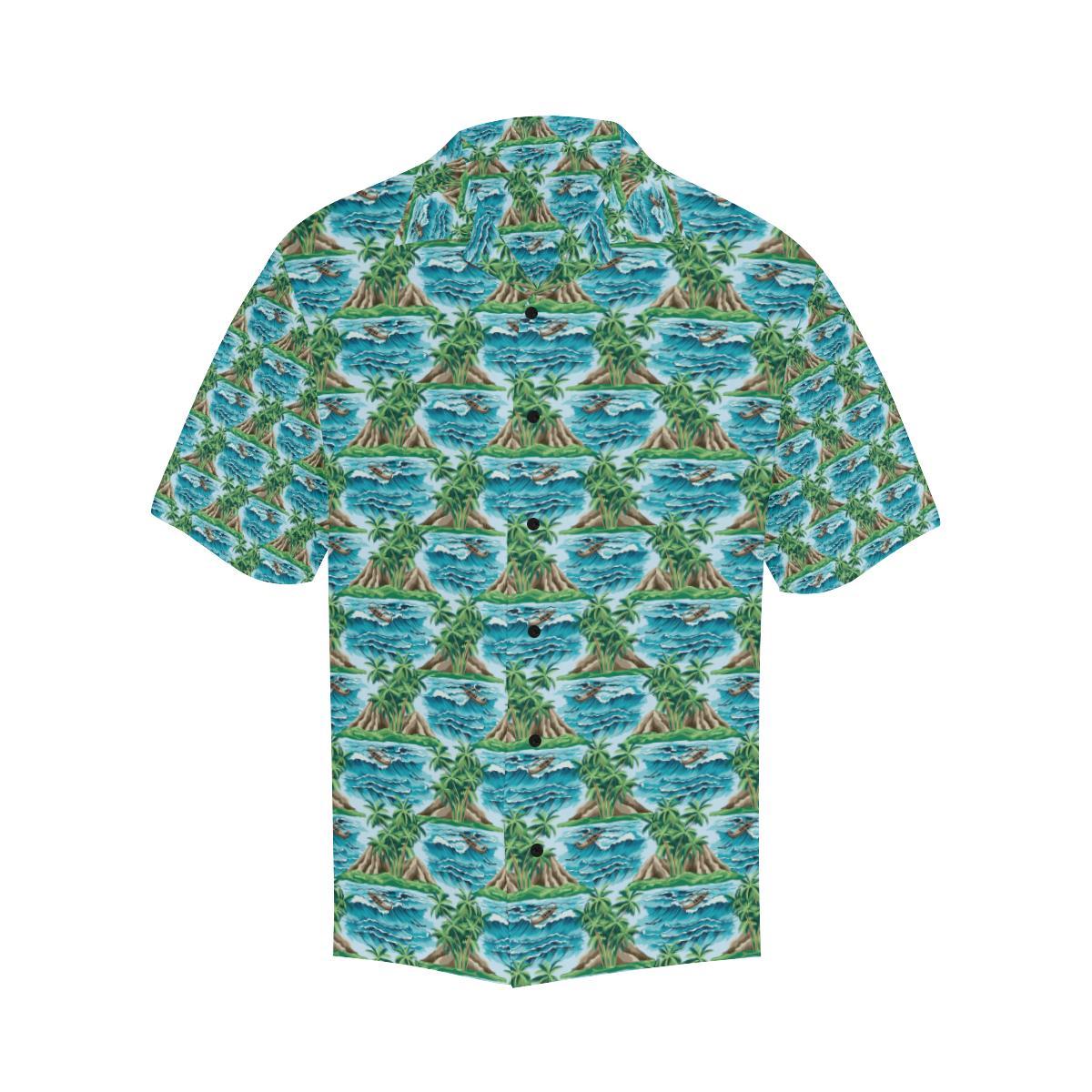 Palm Tree Hawaiian Themed Design Print Men Aloha Hawaiian Shirt