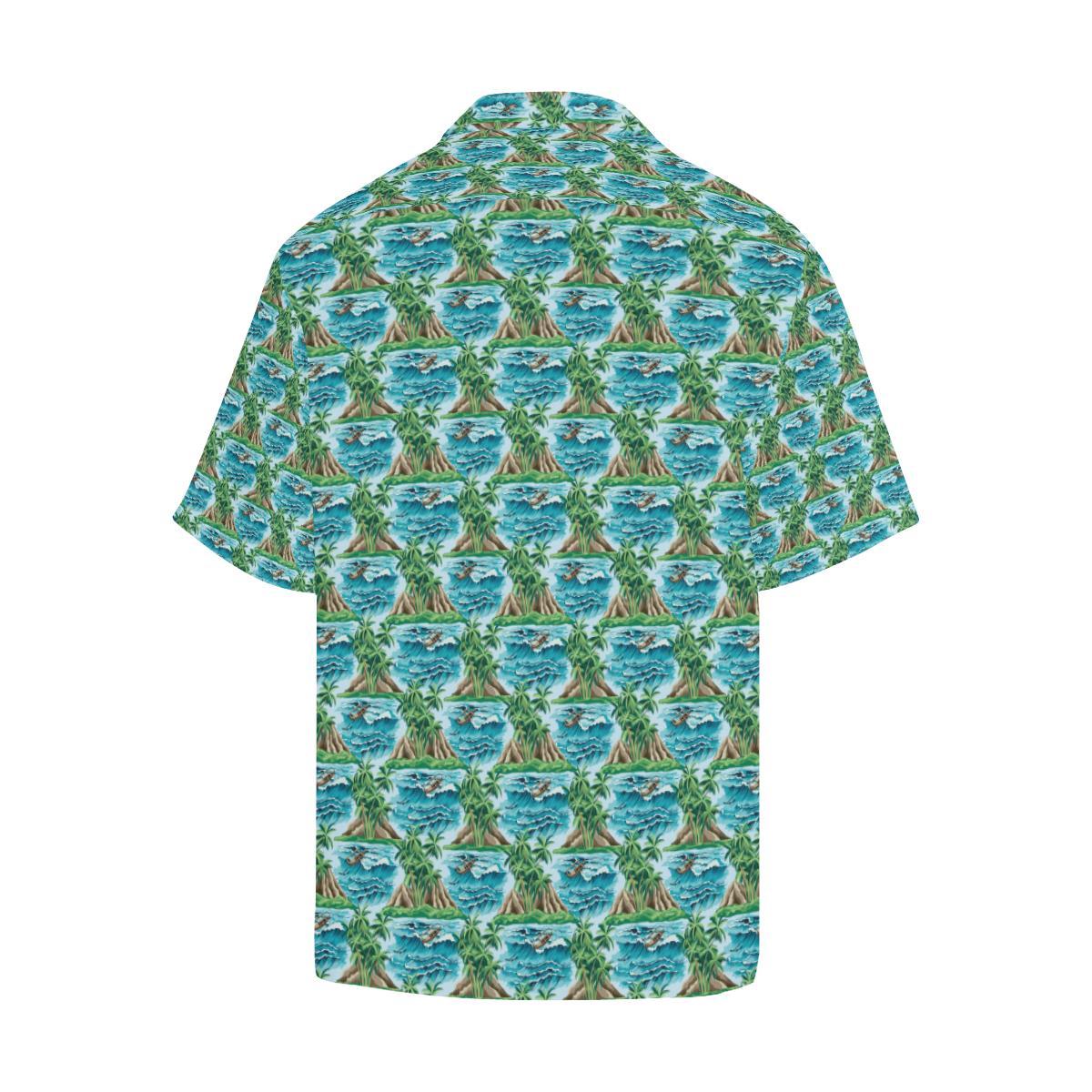 Palm Tree Hawaiian Themed Design Print Men Aloha Hawaiian Shirt