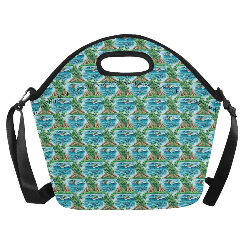 Palm Tree Hawaiian Themed Design Print Neoprene Lunch Bag (Model 1669)(Large)-JTAMIGO.COM