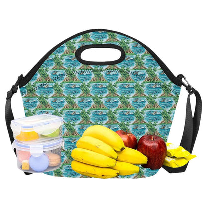 Palm Tree Hawaiian Themed Design Print Neoprene Lunch Bag (Model 1669)(Large)-JTAMIGO.COM