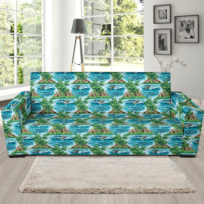 Palm Tree Hawaiian Themed Design Print Sofa Slipcover-JTAMIGO.COM
