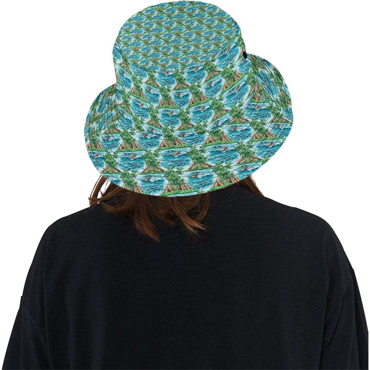 Palm Tree Hawaiian Themed Design Print Unisex Bucket Hat
