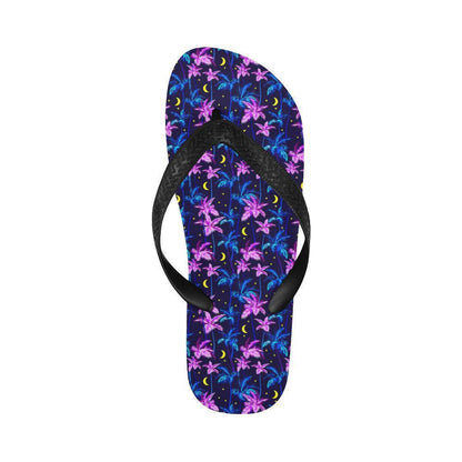 Palm Tree Night Scene Design Print Flip Flops-JTAMIGO.COM
