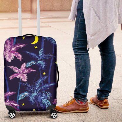 Palm Tree Night Scene Design Print Luggage Cover Protector