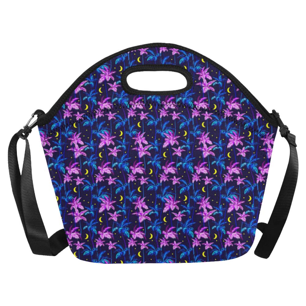 Palm Tree Night Scene Design Print Neoprene Lunch Bag (Model 1669)(Large)-JTAMIGO.COM