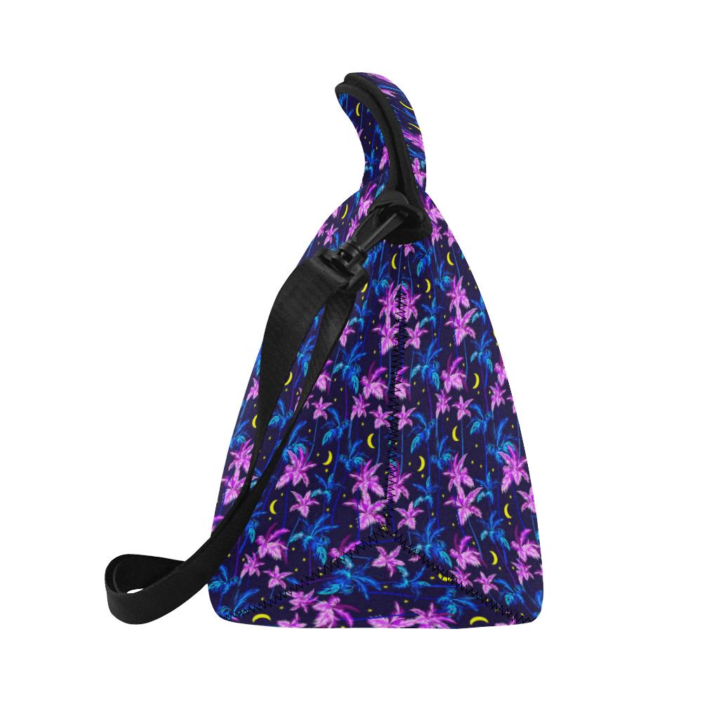Palm Tree Night Scene Design Print Neoprene Lunch Bag (Model 1669)(Large)-JTAMIGO.COM